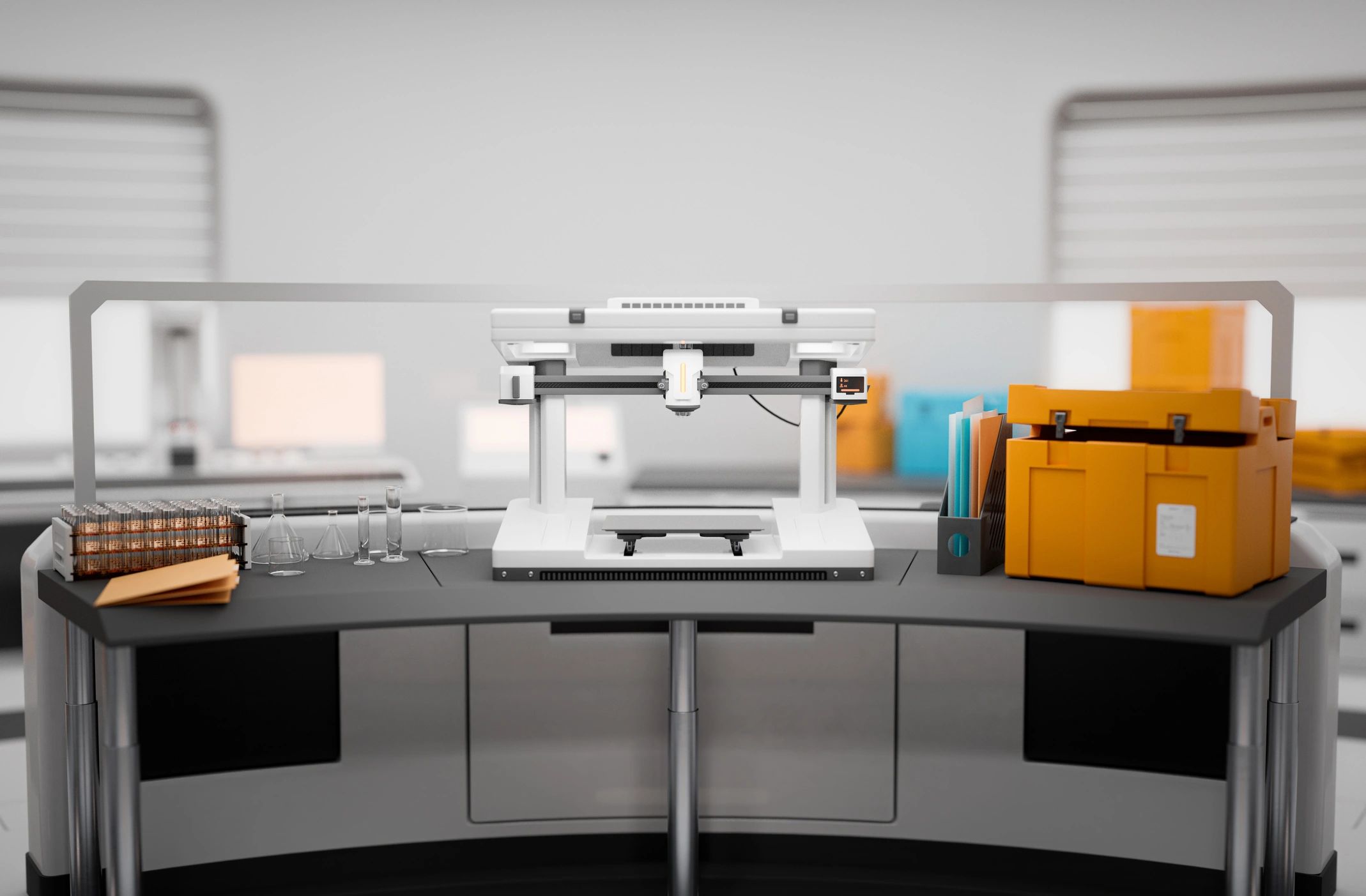 Research equipment in biotechnology facility